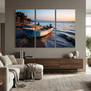 Coastal Fishing Boats Wall Art Canvas Print, Sunset Beach by MyGreatCanvas | Canvas Wall Art Prints | Photo Prints & Wall Decor