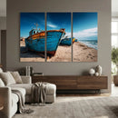 Coastal Fishing Boats Wall Art Canvas Print, Sunset Beach by MyGreatCanvas | Canvas Wall Art Prints | Photo Prints & Wall Decor