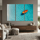 Minimalist Boat Wall Art Canvas Print, Aerial Sea Landscape by MyGreatCanvas | Canvas Wall Art Prints | Photo Prints & Wall Decor