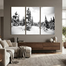 Black and White Snowy Pine Forest Wall Art Canvas Print, by MyGreatCanvas | Canvas Wall Art Prints | Photo Prints & Wall Decor