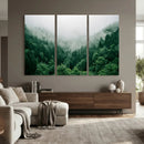 Misty Pine Forest Wall Art Canvas Print, Foggy Evergreen by MyGreatCanvas | Canvas Wall Art Prints | Photo Prints & Wall Decor