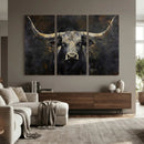 Rustic Longhorn Bull Wall Art Canvas Print – Vintage Western by MyGreatCanvas | Canvas Wall Art Prints | Photo Prints & Wall Decor