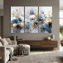 Large Abstract Flowers Wall Art Canvas Print – Gold and Blue by MyGreatCanvas | Canvas Wall Art Prints | Photo Prints & Wall Decor