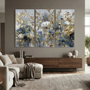 Abstract Floral Wall Art Canvas Print – Gold and Blue by MyGreatCanvas | Canvas Wall Art Prints | Photo Prints & Wall Decor