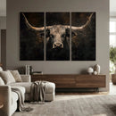 Vintage Longhorn Bull Wall Art Canvas Print – Rustic Western by MyGreatCanvas | Canvas Wall Art Prints | Photo Prints & Wall Decor