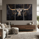 Abstract Longhorn Bull Wall Art Canvas Print – Rustic by MyGreatCanvas | Canvas Wall Art Prints | Photo Prints & Wall Decor