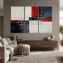 Navy Red Abstract Wall Art Canvas Print, Modern Luxury by MyGreatCanvas | Canvas Wall Art Prints | Photo Prints & Wall Decor