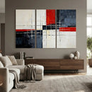 Navy Red Abstract Wall Art Canvas Print, Modern Luxury by MyGreatCanvas | Canvas Wall Art Prints | Photo Prints & Wall Decor