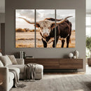 Texas Longhorn Bull Rustic Wall Art Canvas Print, Western by MyGreatCanvas | Canvas Wall Art Prints | Photo Prints & Wall Decor
