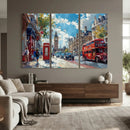 London Street Canvas Wall Art — Big Ben Red Bus Print | Oil by MyGreatCanvas | Canvas Wall Art Prints | Photo Prints & Wall Decor