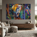 Colorful Heron Wall Art Canvas Print Tropical Bird Abstract by MyGreatCanvas | Canvas Wall Art Prints | Photo Prints & Wall Decor