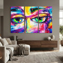 Colorful Abstract Face Wall Art Canvas Print – Modern Pop by MyGreatCanvas | Canvas Wall Art Prints | Photo Prints & Wall Decor