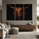 Highland Cow Wall Art Canvas Print – Moody Dark Rustic by MyGreatCanvas | Canvas Wall Art Prints | Photo Prints & Wall Decor