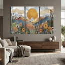 Boho Mountain Landscape Large Wall Art, Horizontal Gold by MyGreatCanvas | Canvas Wall Art Prints | Photo Prints & Wall Decor