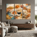 Geometric Boho Abstract Wall Art Canvas Print, Orange Blue by MyGreatCanvas | Canvas Wall Art Prints | Photo Prints & Wall Decor