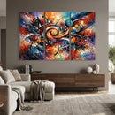 Geometric Abstract Wall Art Canvas Print, Orange Blue by MyGreatCanvas | Canvas Wall Art Prints | Photo Prints & Wall Decor