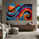 Geometric Abstract Wall Art Canvas Print, Orange Blue by MyGreatCanvas | Canvas Wall Art Prints | Photo Prints & Wall Decor