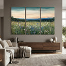 Wildflower Meadow Oil Painting Canvas — Daisy Lavender