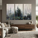 Misty Pine Forest Oil Painting Canvas — Dark Moody Teal Grey by MyGreatCanvas | Canvas Wall Art Prints | Photo Prints & Wall Decor