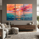 Bold Palette Knife Ocean Sunset Canvas — Orange Pink Teal by MyGreatCanvas | Canvas Wall Art Prints | Photo Prints & Wall Decor