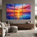 Colorful Knife Ocean Sunset Canvas — Orange Pink Teal by MyGreatCanvas | Canvas Wall Art Prints | Photo Prints & Wall Decor