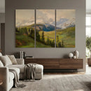 Konrad Petrides Sexten Village Canvas Print, Alpine Mountain Valley Painting, Dolomites Landscape Art by MyGreatCanvas | Canvas Wall Art Prints | Photo Prints & Wall Decor