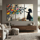Banksy Butterfly Girl Wall Art Canvas Print, Framed Street by MyGreatCanvas | Canvas Wall Art Prints | Photo Prints & Wall Decor