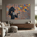 Urban Banksy Butterfly Girl Wall Art Canvas Print, Framed by MyGreatCanvas | Canvas Wall Art Prints | Photo Prints & Wall Decor