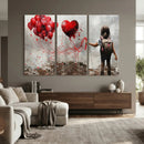 Girl Graffiti Wall Art Canvas Print, Red Balloon Heart by MyGreatCanvas | Canvas Wall Art Prints | Photo Prints & Wall Decor