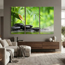 Bamboo Water Flow Black Stone Canvas | Zen Spa Nature by MyGreatCanvas | Canvas Wall Art Prints | Photo Prints & Wall Decor