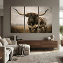 Longhorn Bull Wall Art Canvas Print, Western Farmhouse by MyGreatCanvas | Canvas Wall Art Prints | Photo Prints & Wall Decor