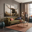 Longhorn Bull Wall Art Canvas Print, Western Farmhouse