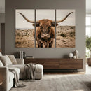 Texas Longhorn Bull Wall Art Canvas Print, Western Farmhouse by MyGreatCanvas | Canvas Wall Art Prints | Photo Prints & Wall Decor