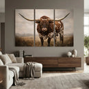 Texas Longhorn Canvas Wall Art Western Bull Desert Moody by MyGreatCanvas | Canvas Wall Art Prints | Photo Prints & Wall Decor
