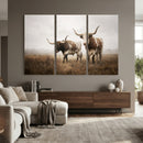 Texas Longhorn Canvas Wall Art Western Bull Desert Moody by MyGreatCanvas | Canvas Wall Art Prints | Photo Prints & Wall Decor