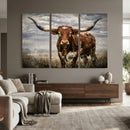 Texas Longhorn Canvas Wall Art Western Bull Desert Moody by MyGreatCanvas | Canvas Wall Art Prints | Photo Prints & Wall Decor