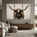 Texas Longhorn Canvas Wall Art Western Bull Desert Moody by MyGreatCanvas | Canvas Wall Art Prints | Photo Prints & Wall Decor