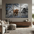Texas Longhorn Canvas Wall Art, Rustic Farm Barn Bluebonnet by MyGreatCanvas | Canvas Wall Art Prints | Photo Prints & Wall Decor