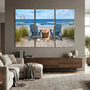 Large Beach Canvas Wall Art Coastal Adirondack Chairs Ocean by MyGreatCanvas | Canvas Wall Art Prints | Photo Prints & Wall Decor