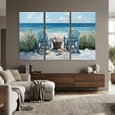 Beach Canvas Wall Art Coastal Adirondack Chairs Ocean by MyGreatCanvas | Canvas Wall Art Prints | Photo Prints & Wall Decor