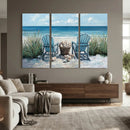 Beach Canvas Wall Art Coastal Adirondack Chairs Ocean by MyGreatCanvas | Canvas Wall Art Prints | Photo Prints & Wall Decor