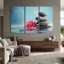 Zen Canvas Wall Art Lotus Flower Stacked Stones Teal Spa by MyGreatCanvas | Canvas Wall Art Prints | Photo Prints & Wall Decor