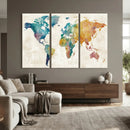 Watercolor World Map Canvas Wall Art Print – Abstract by MyGreatCanvas | Canvas Wall Art Prints | Photo Prints & Wall Decor
