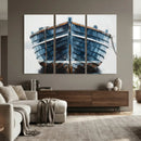Blue Wooden Rowboat Canvas Wall Art, Coastal Nautical Boat Painting Print for Lake Beach House Decor, Minimalist Maritime Decor Artwork by MyGreatCanvas | Canvas Wall Art Prints | Photo Prints & Wall Decor