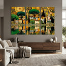 Gustav Klimt Golden Cityscape Wall Art Canvas Print,
