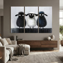 Funny Sheep Canvas Wall Art, Three Quirky Sheep Painting Print, Cute Animal Nursery Decor, Black White Navy Farmhouse Art, Kids Room Gift by MyGreatCanvas | Canvas Wall Art Prints | Photo Prints & Wall Decor