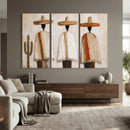Mexican Wall Art Canvas Print, Southwestern Sombrero Poncho Painting, Neutral Earthy Boho Decor, Fiesta Living Room Art, Impasto Style Print by MyGreatCanvas | Canvas Wall Art Prints | Photo Prints & Wall Decor