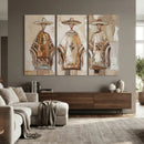 Mexican Folk Art Canvas Wall Art, Charro Poncho Sombrero Painting Print, Neutral Beige Boho Decor, Southwestern Impasto Style, Living Room Art by MyGreatCanvas | Canvas Wall Art Prints | Photo Prints & Wall Decor