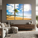 Tropical Beach Canvas Wall Art, Palm Tree Ocean Photo Print, Coastal Living Room Decor, Turquoise Sea Beach House Art, Summer Wall Art by MyGreatCanvas | Canvas Wall Art Prints | Photo Prints & Wall Decor