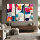 Blue Teal Abstract Canvas Wall Art, Modern Textured Painting Print, Navy Orange White Contemporary Art, Neutral Living Room Decor, Office Art by MyGreatCanvas | Canvas Wall Art Prints | Photo Prints & Wall Decor